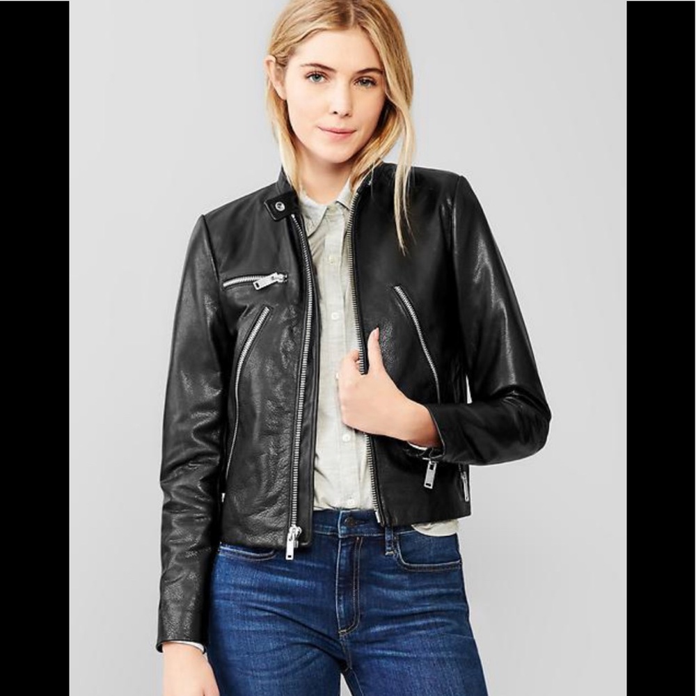 NWOT- GAP Leather Moto Jacket